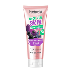 CEK BPOM Herborist Juice For Skin Gluta Booster Serum SPF 30 PA+++ Lotion Mixed Berry & Taro Extracts