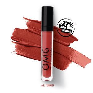 CEK BPOM OMG Oh My Glam Matte Kiss Lip Cream 04 Sunset