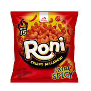 Roni Makanan Ringan Makaroni Rasa Pedas (Extra Spicy) Level 15