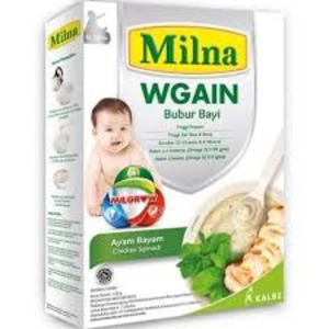 Milna Wgain (Desain R20rj23) Makanan Pendamping Asi Pokok Bubuk Instan Rasa Ayam Kacang Polong Untuk Bayi Usia 6-12 Bulan