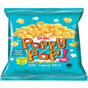 Oishi Poppy Pop Makanan Ringan Ekstrudat Rasa Jagung Bakar (Roasted Corn Flavor)