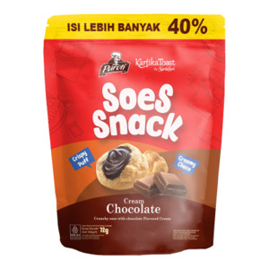 Paroti Soes Kering Isi Krim Rasa Cokelat (Soes Snack Cream Chocolate)