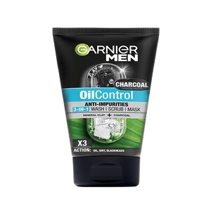 Garnier Men OilControl Charcoal Anti-Impurities 3-in-1 Wash Scrub Mask