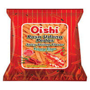 Oishi Makanan Ringan Rasa Udang Pedas (Spicy Shrimp Flavor)