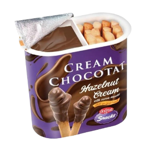 Dogtat Biskuit Colek Dengan Krim Kacang Hazel Dan Cokelat (Hazelnut Cream With Cocoa Snack)