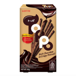 Lotte - Toppo Biskuit Stik Pretzel Rasa Cokelat Isi Cokelat